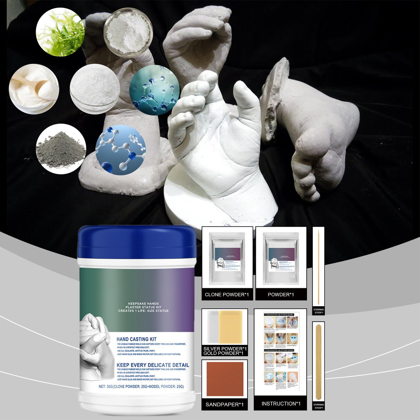 Soap Making Ins - ชุดอุปกรณ์หล่อรอยมือและเท้าเด็ก วัสดุทำสบู่ ปูนปลาสเตอร์สำหรับงานฝีมือ เหมาะสำหรับเด็กเล็ก เด็กโต คู่รัก