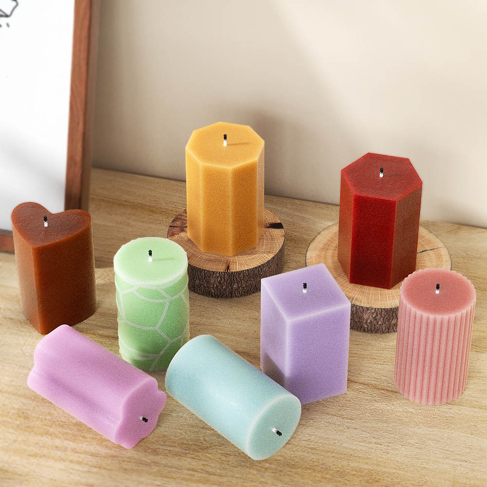 Soap Making Gifts - เรขาคณิตคอลัมน์แม่พิมพ์ซิลิโคนสําหรับเทียน Crack Stripe กระบอกยิปซั่มทําเครื่องมือเสาสแควร์เรซินแม่พิมพ์ DIY ของขวัญวันเกิด