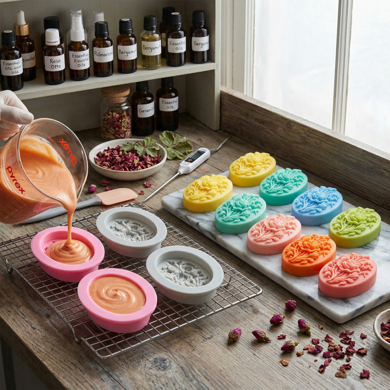 แม่พิมพ์ซิลิโคน 4 ชิ้นรูปทรงดอ - Soap Making Instructions บทวิจารณ์และราคา